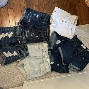 6 pairs of American eagle and garage shorts